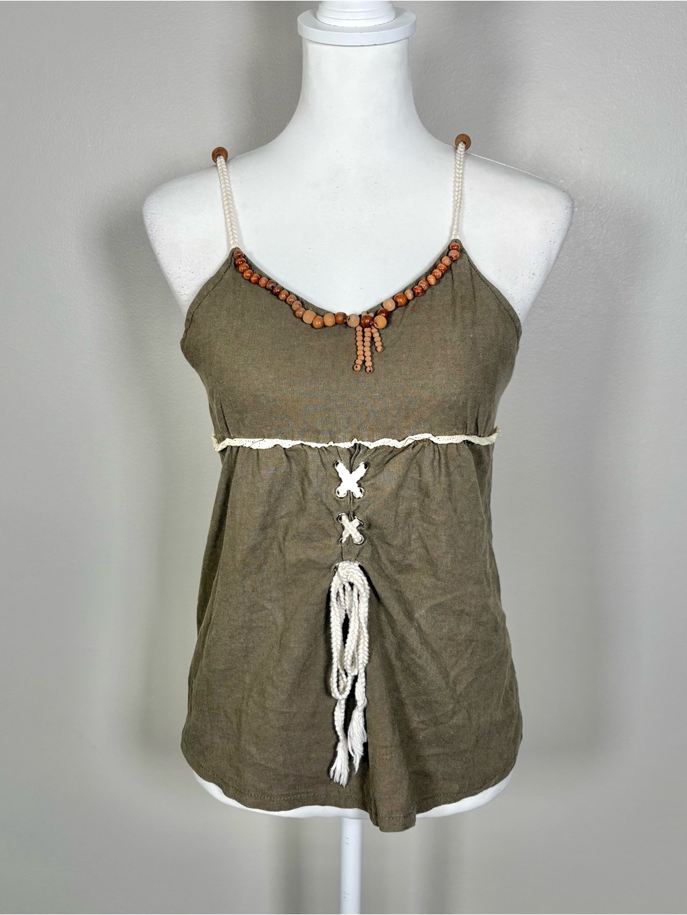 Y2k Beaded Corset Babydoll Top